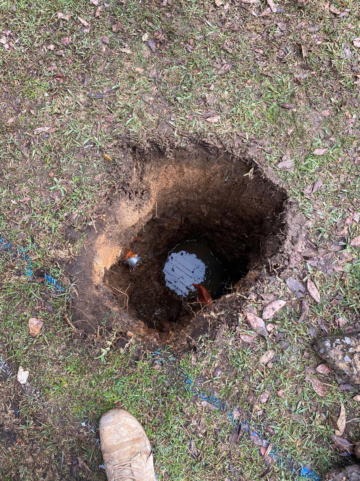 Clean pothole ready for asset verification