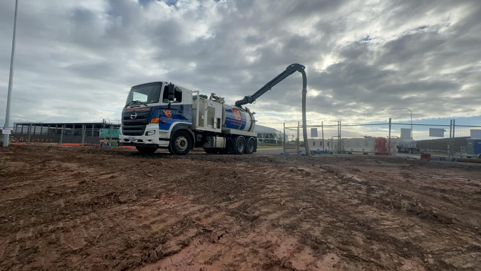 Hydro-excavation on a greenfield civil site